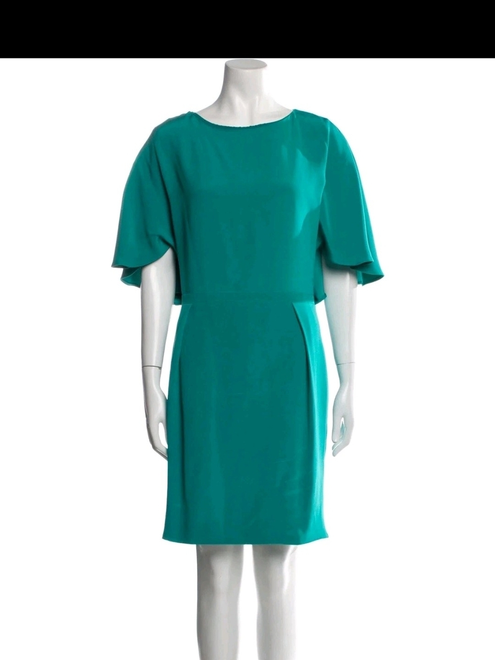 Gucci Autentic Silk Open Back Teal Blue-green Flutter-Sleeve Mini Dress Size 38